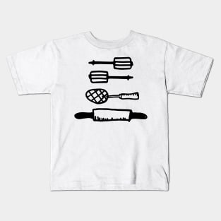 Retro Utensils Design Kids T-Shirt